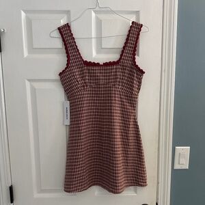 Princess Polly Dasha Mini Dress Red Check size 4, NWT